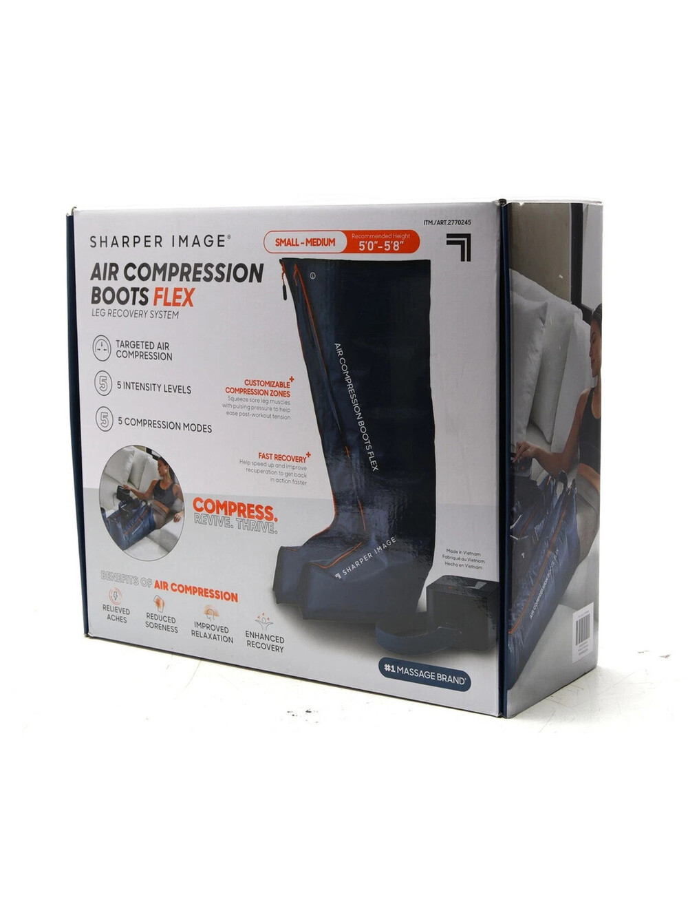 Sharper Image Air Compression Boots Flex Recovery System Small/Medium 2770245